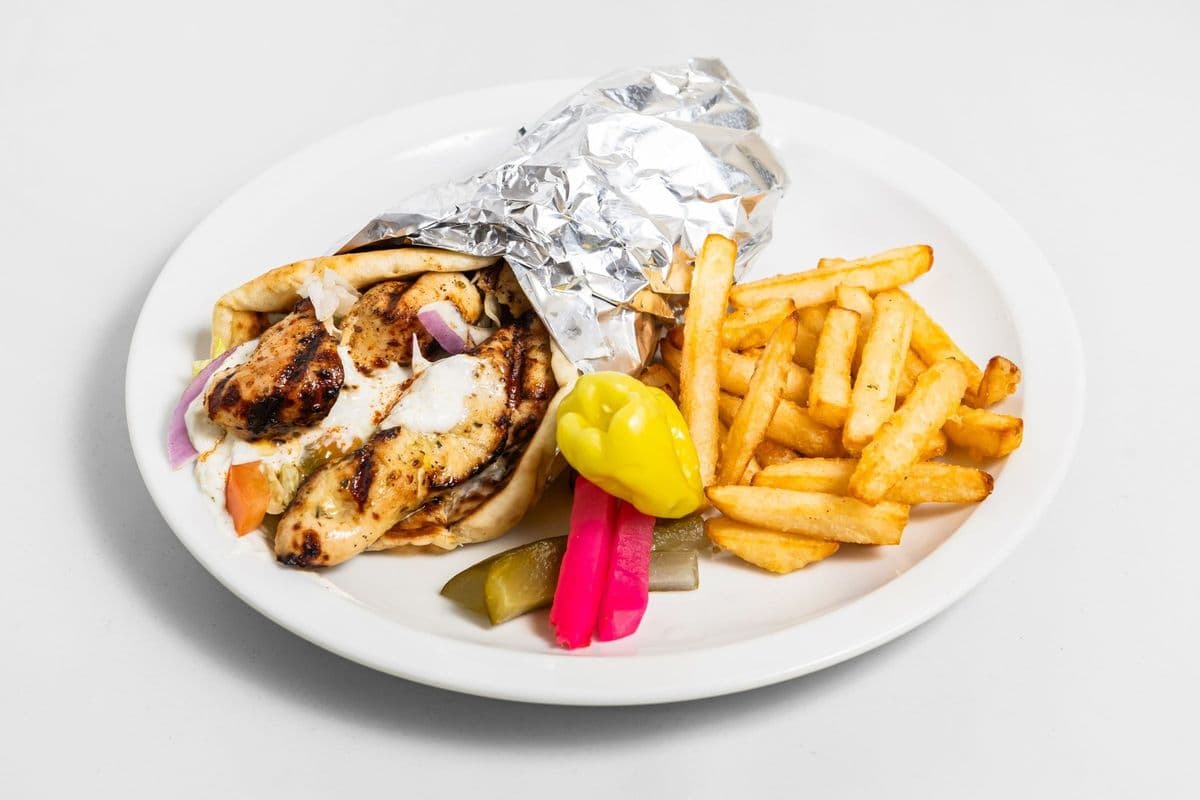 Chicken Souvlaki Greek Style Wrap