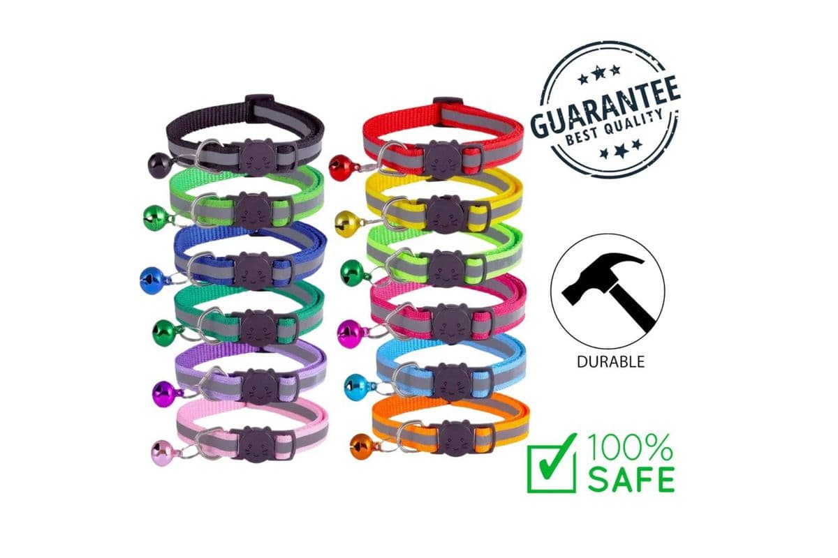Ashario Pets - Reflective Breakaway Cat Collar Large - Dark Green