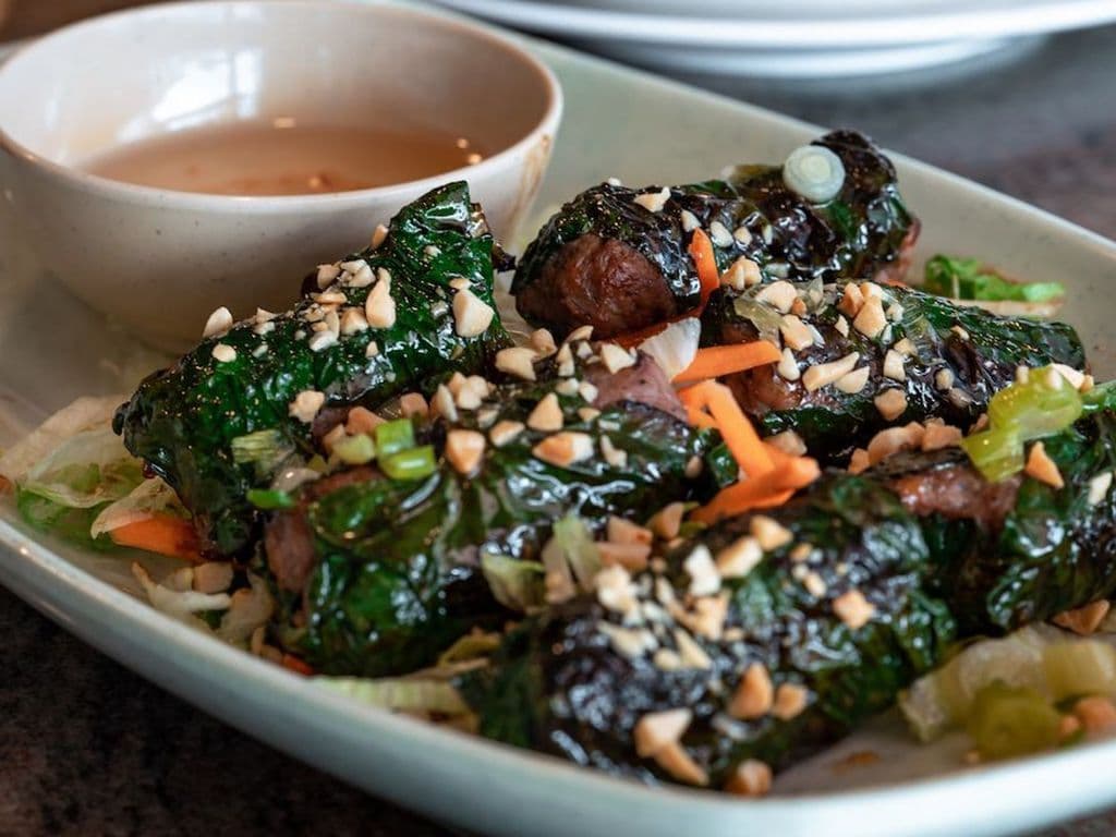 4A. Grilled Beef Wrapped in Betel Leaves