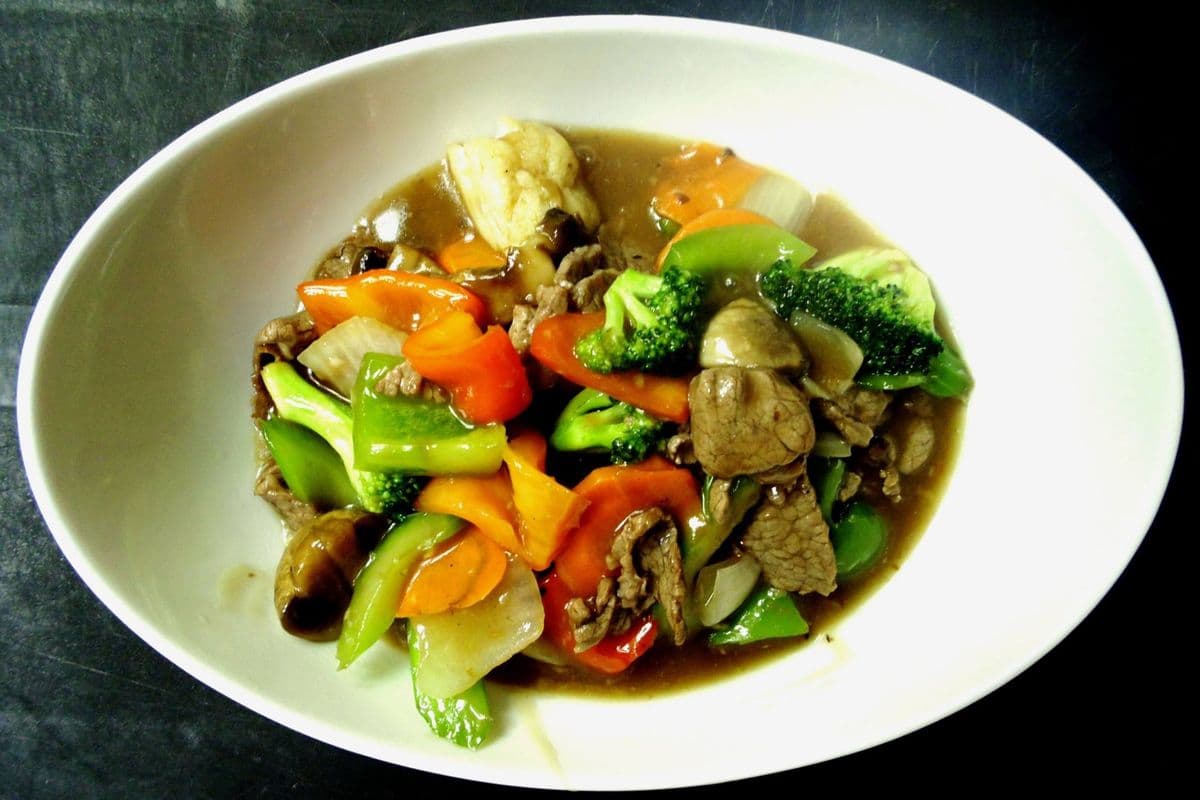 80. Stir-Fried Satay Beef and Vegetables
