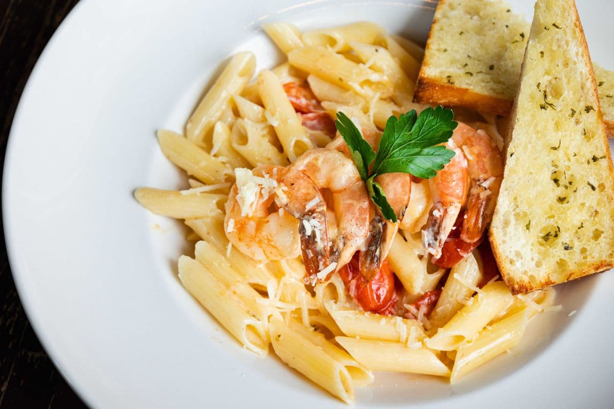 Shrimp Penne with Parmesan Cream Sauce