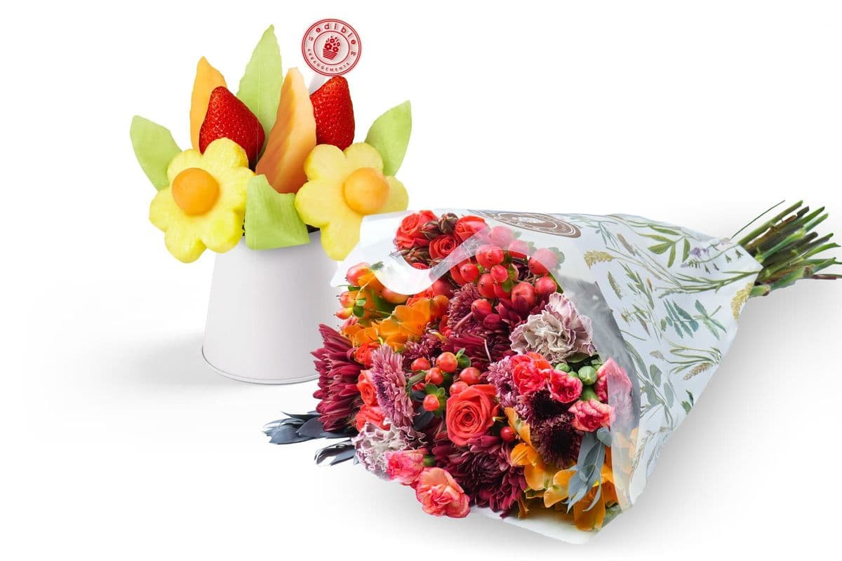 Sweet Appreciation Flowers & Fruit Bouquet Gift