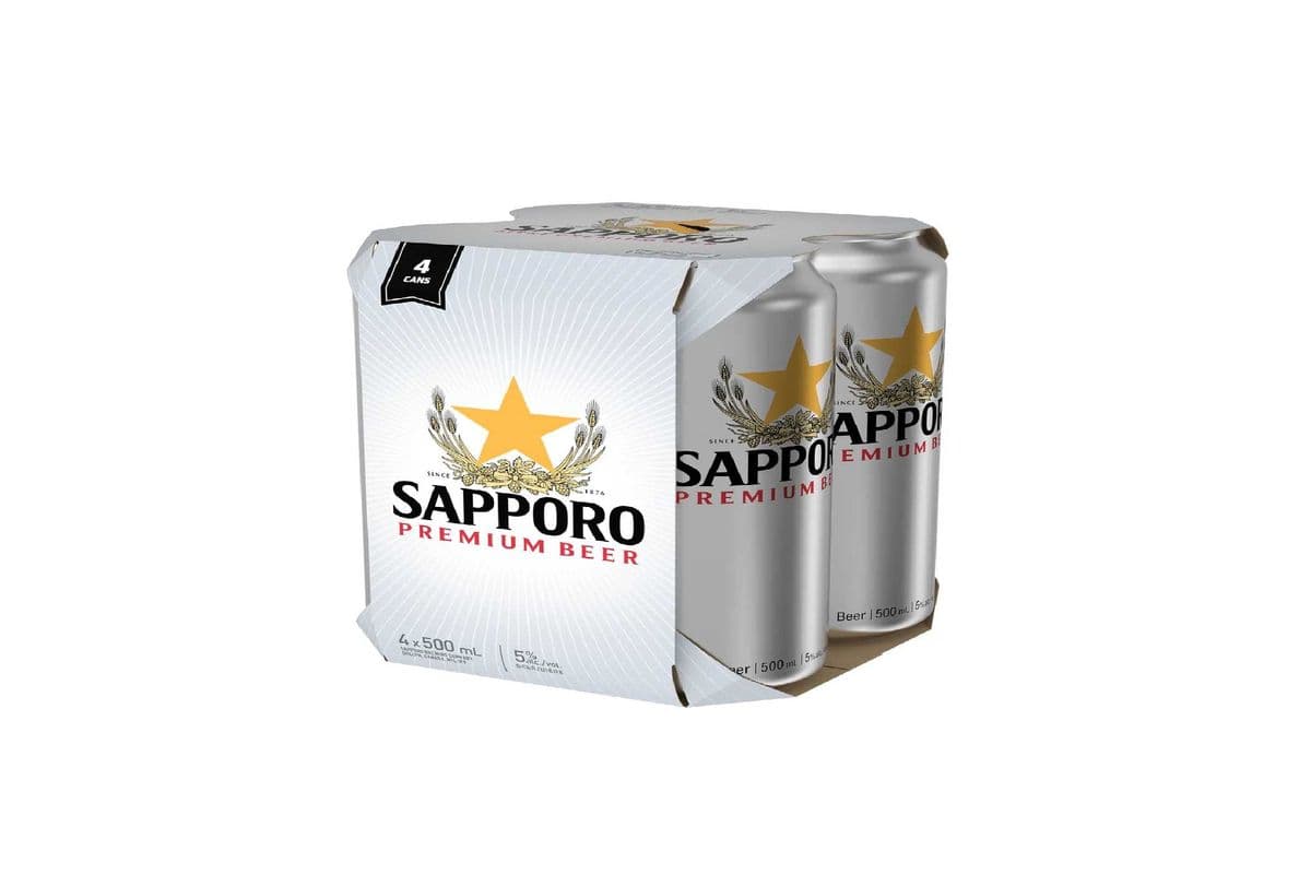 Sapporo Premium Beer 4 Cans (4 x 500ml)