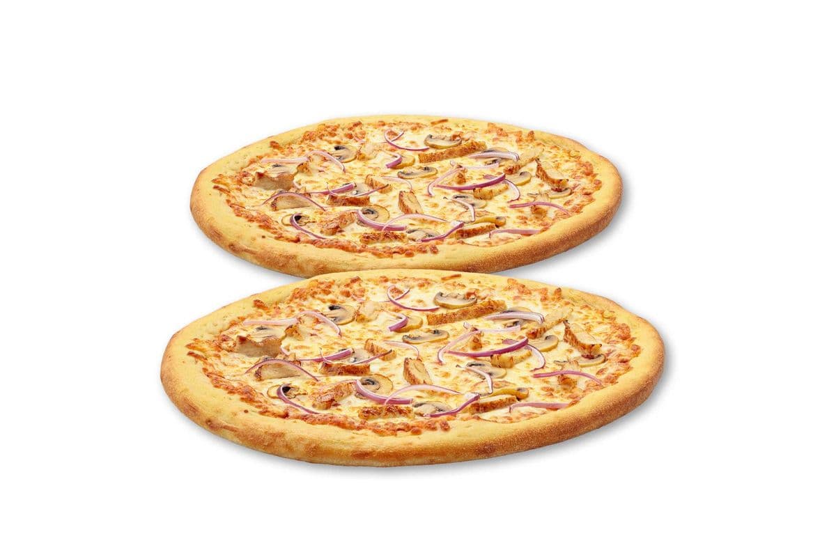 Deux Pizzas Larges au Poulet / Two Large Chicken Pizzas