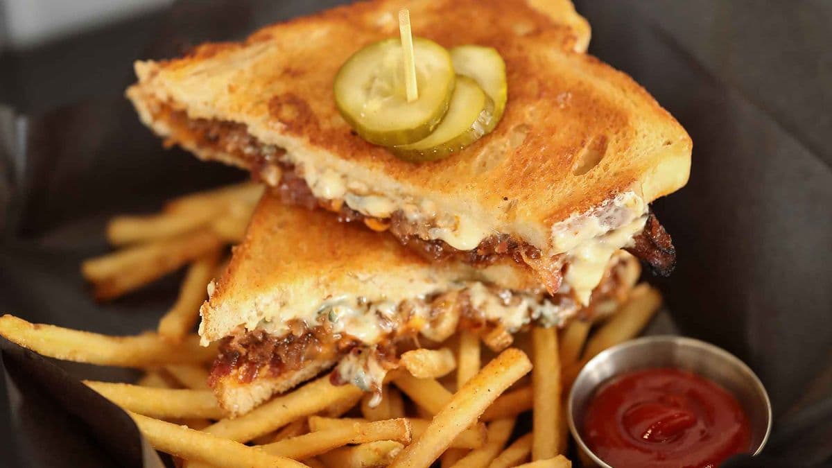 Stacked Brisket Sandwich