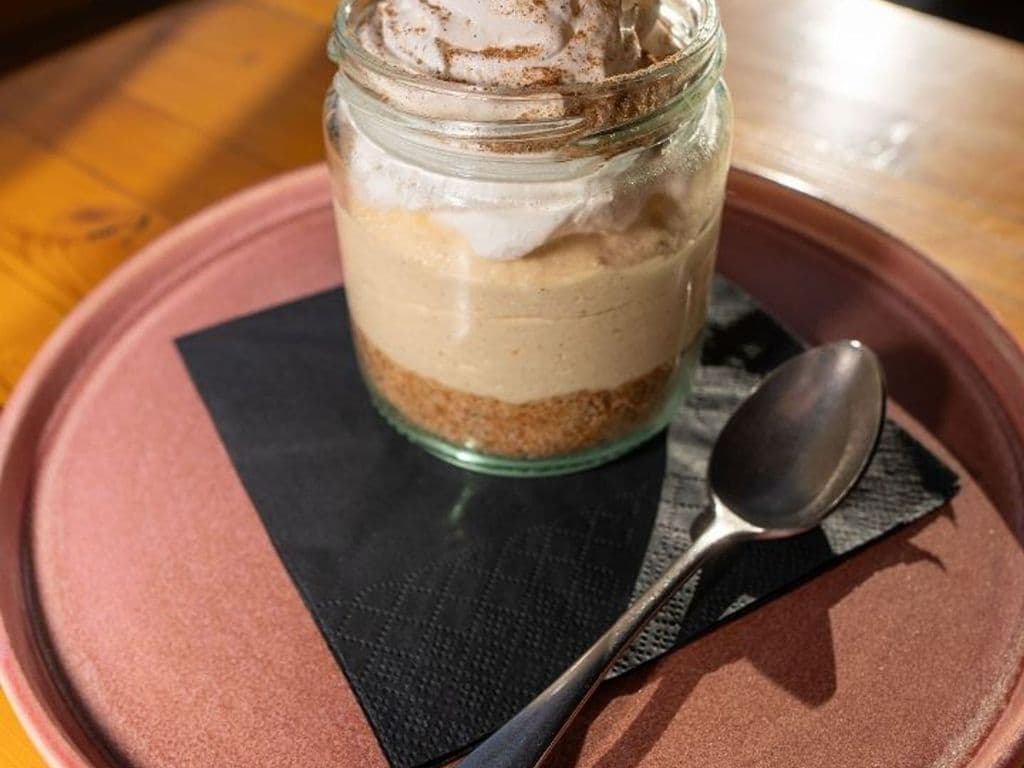 community love feature plate: pumpkin cheesecake