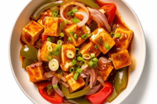 Chilli Paneer (Cubes de fromages et piments forts /Cheese and Chilis)