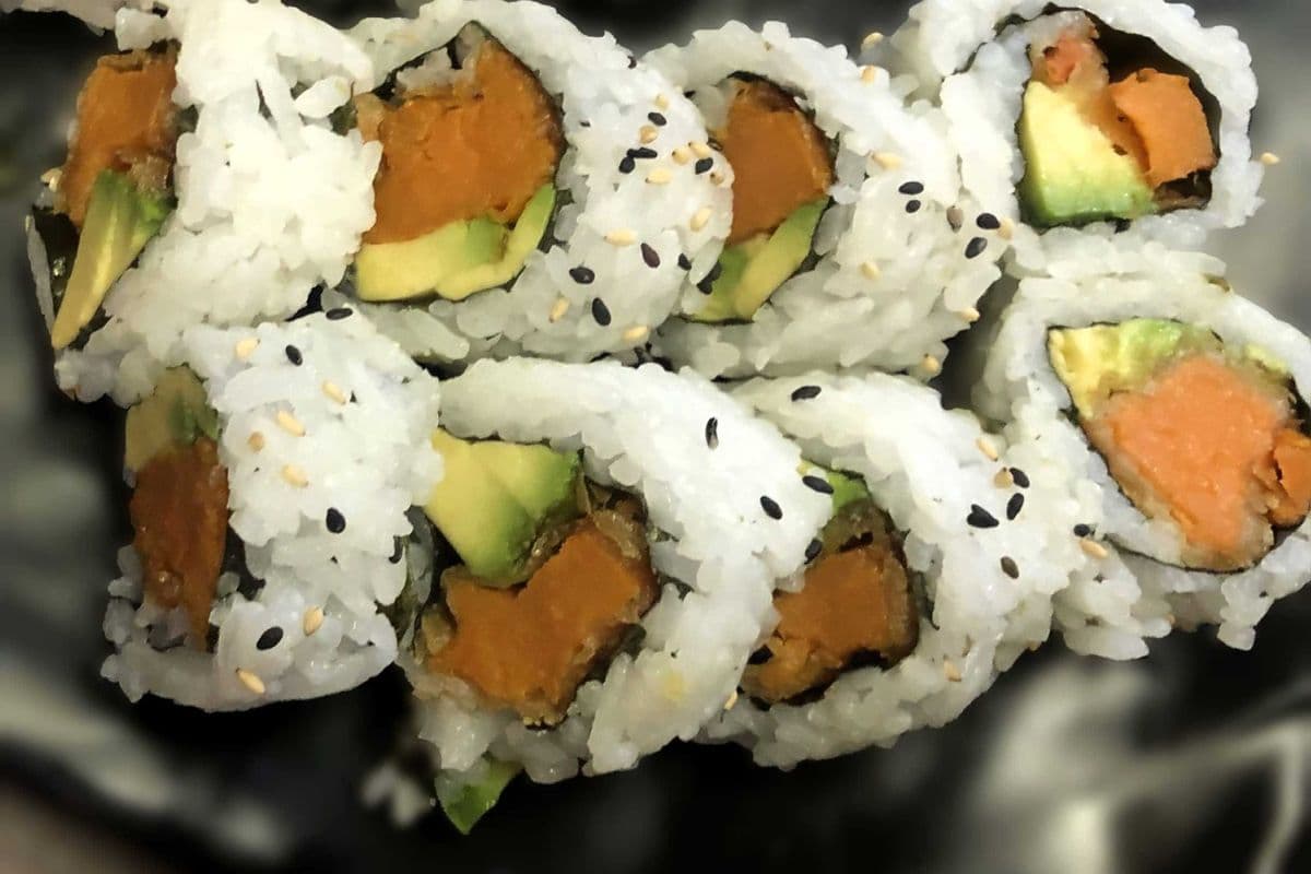 Avocado and Yam Roll Sushi