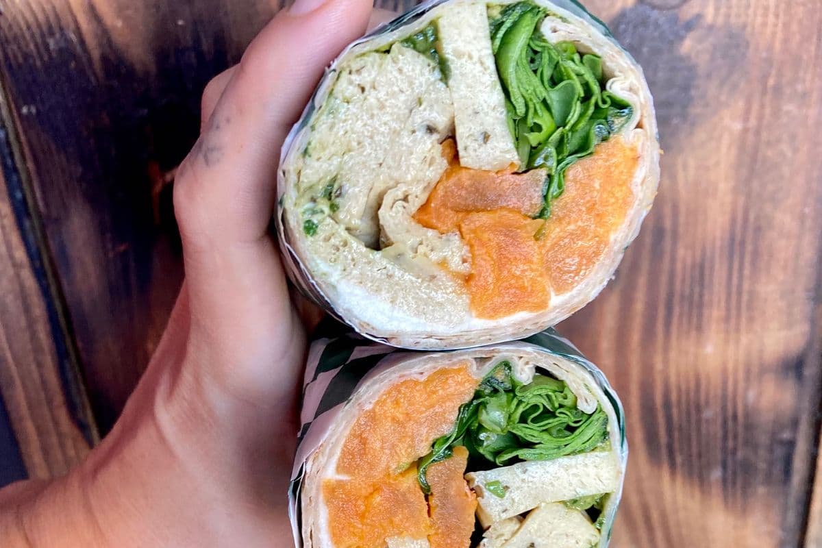 Fake Chickn' Pesto Wrap