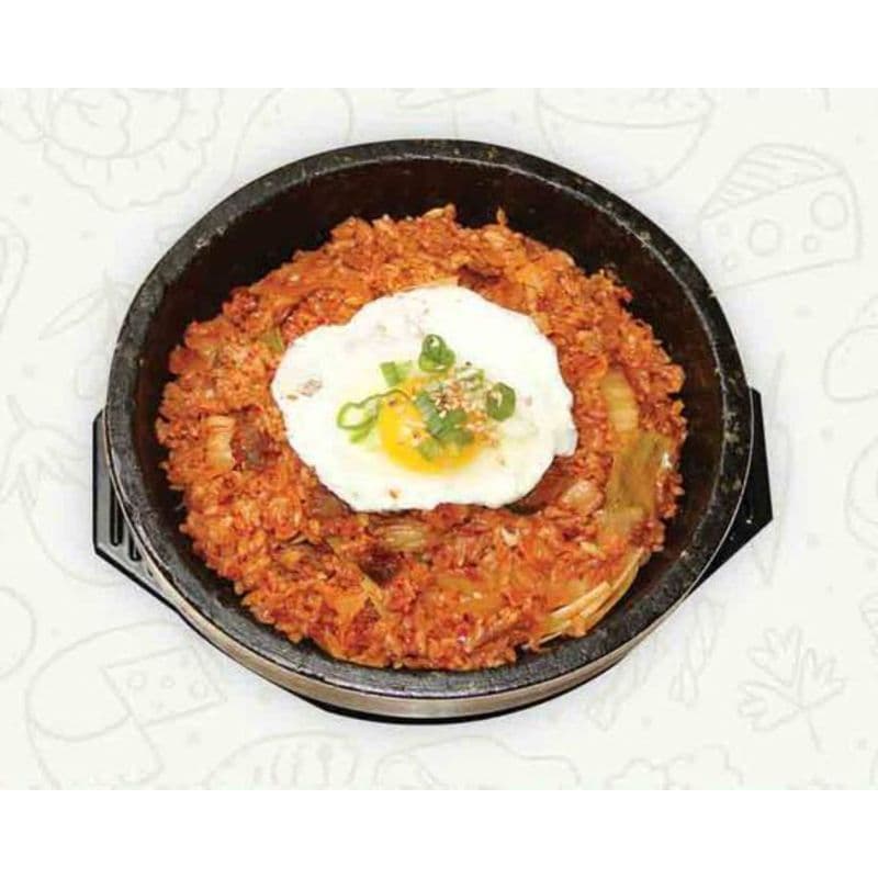108. Kimchi and Beef Stir-Fried Rice in a Hot Stone Pot