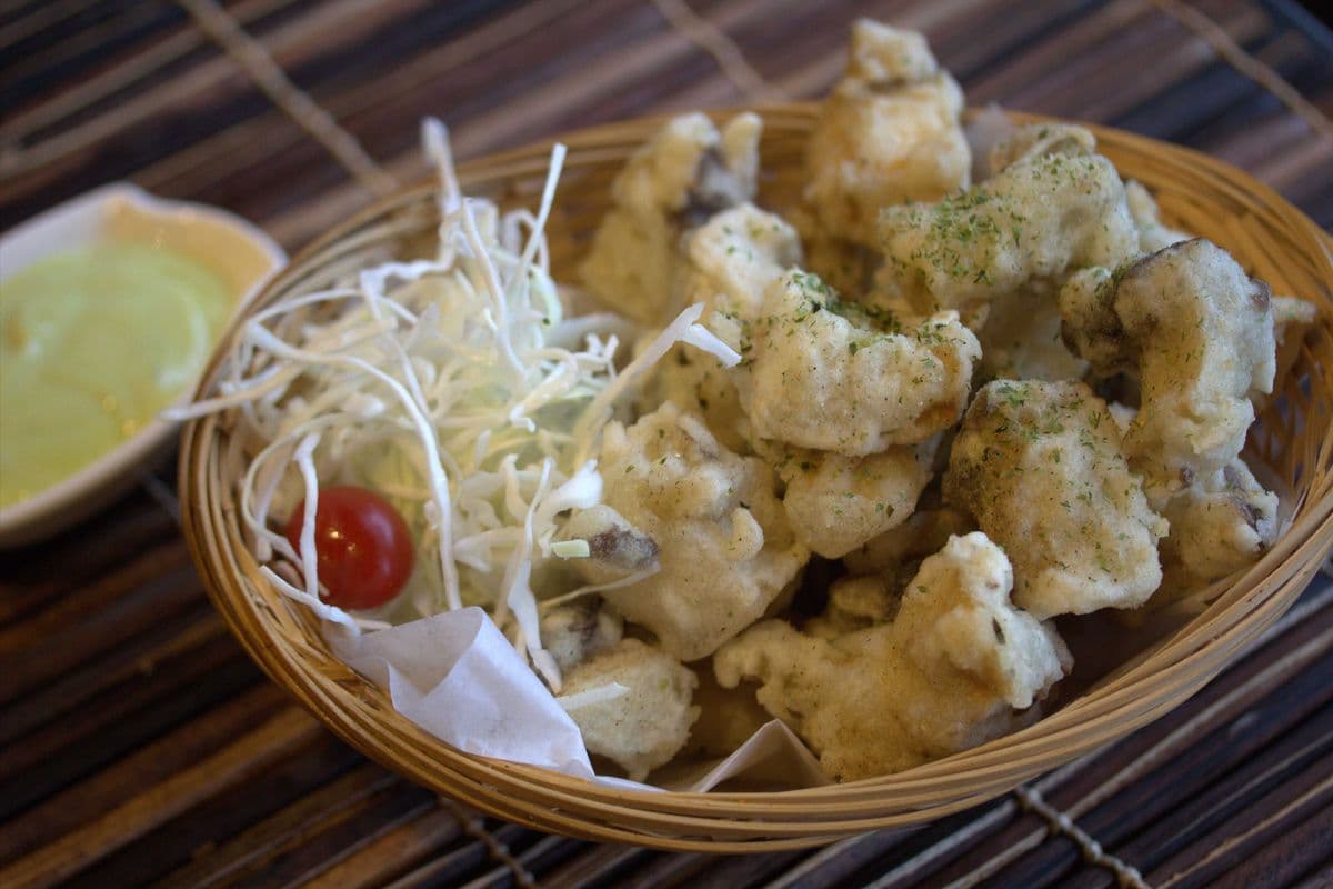 Deep Fried Wasabi Salt Seasoned Abalone Mushroom 芥末炸杏鮑菇
