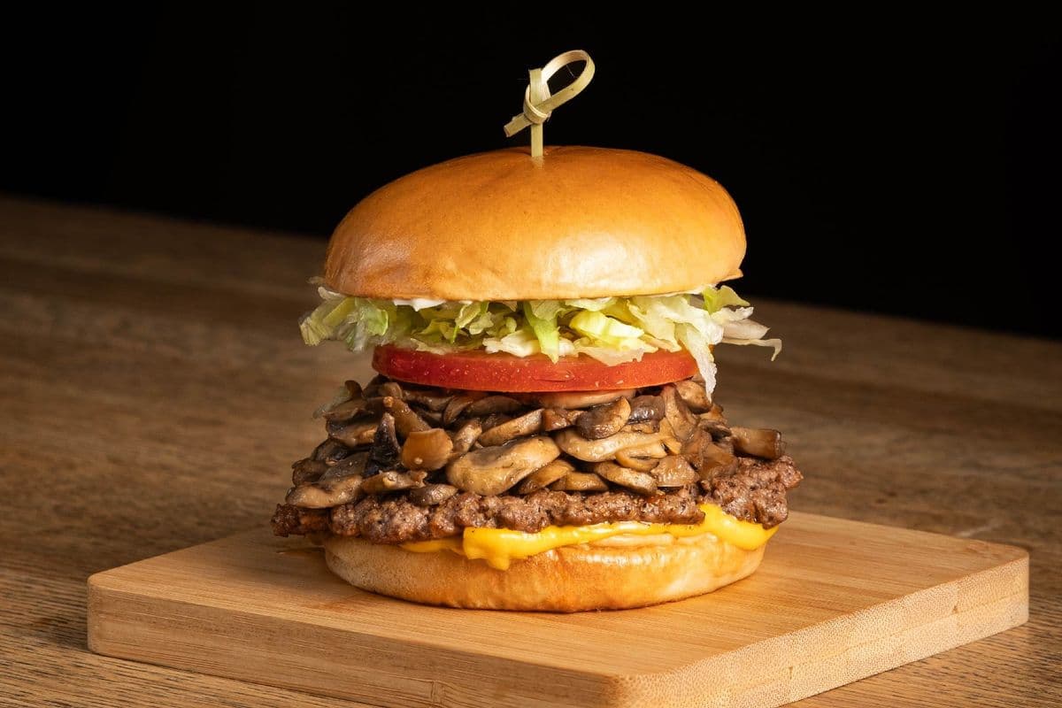 Mushroom & Cheese Deluxe Burger
