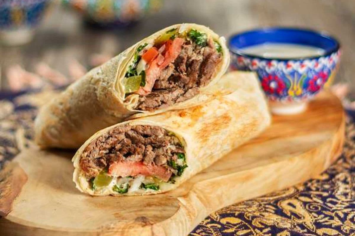 Beef Shawarma Saj Wrap