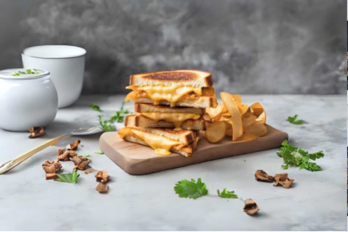 2 Layer Grilled Cheese Sandwich (served with potato chips)