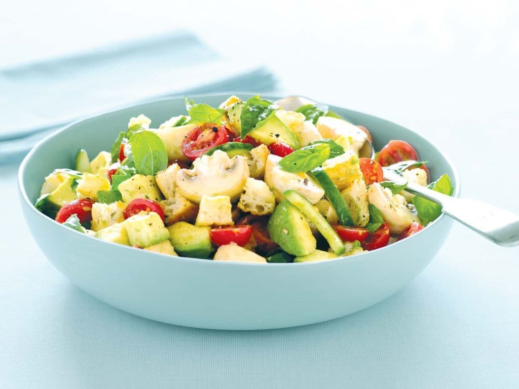 Mushroom, Tomato, and Avocado Salad