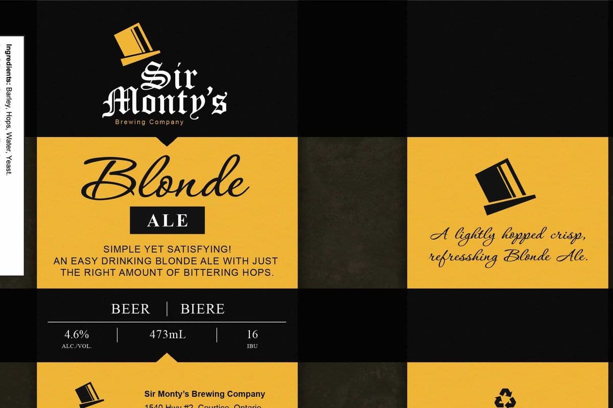 Sir Monty’s Blonde Ale (1 x 473 ml Can)