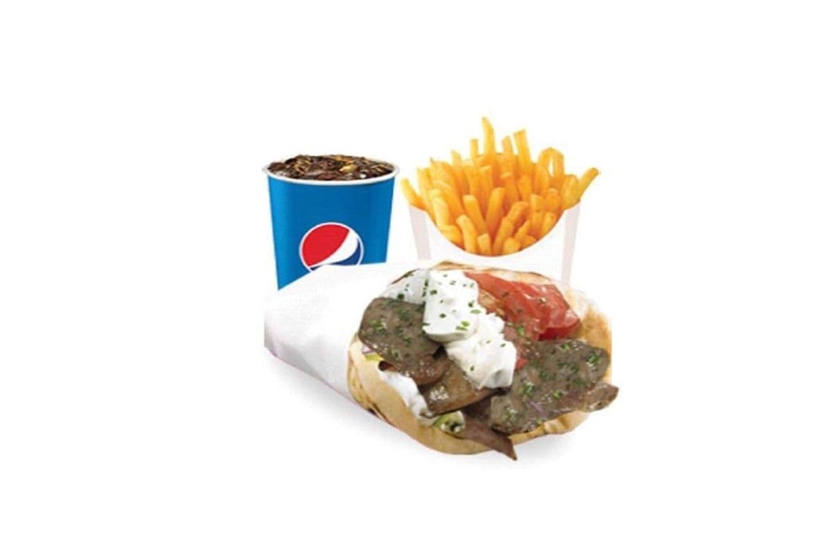 #8 Pita gyros, frite, liqueur