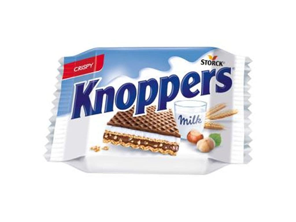 Knoppers Wafer Hazelnut Milk Chocolate Filled Biscuit Square 25g