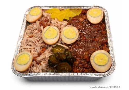 歡樂餐 雞絲滷肉飯(附滷蛋) / Taiwanese Style Shredded Chicken w/ Marinated Pork on Rice (incl. Marinated Eggs)
