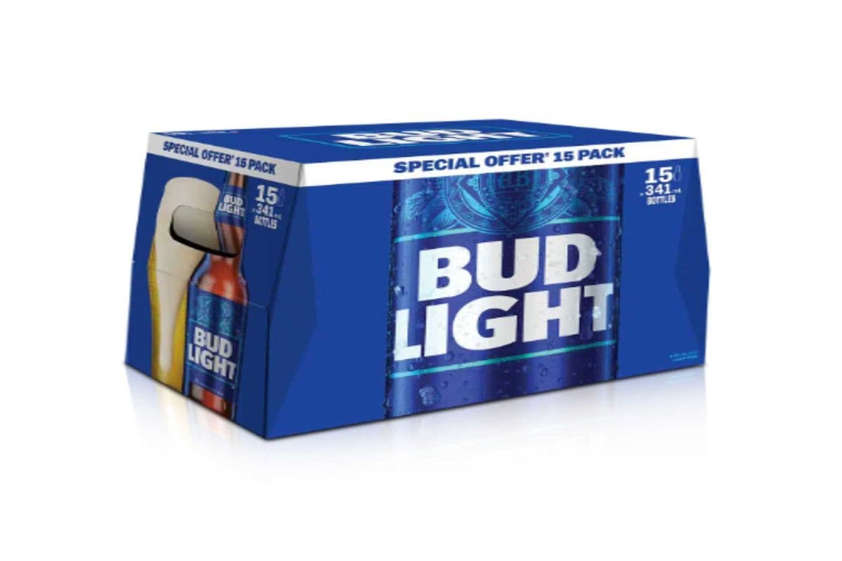 Bud Light Lager Beer 15 Bottles (15 x 341ml)