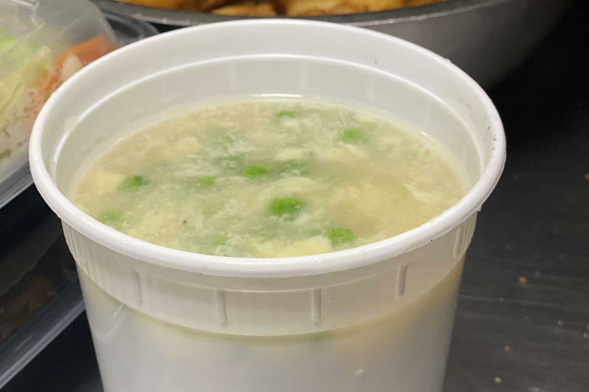 Green Pea and Egg Drop Soup