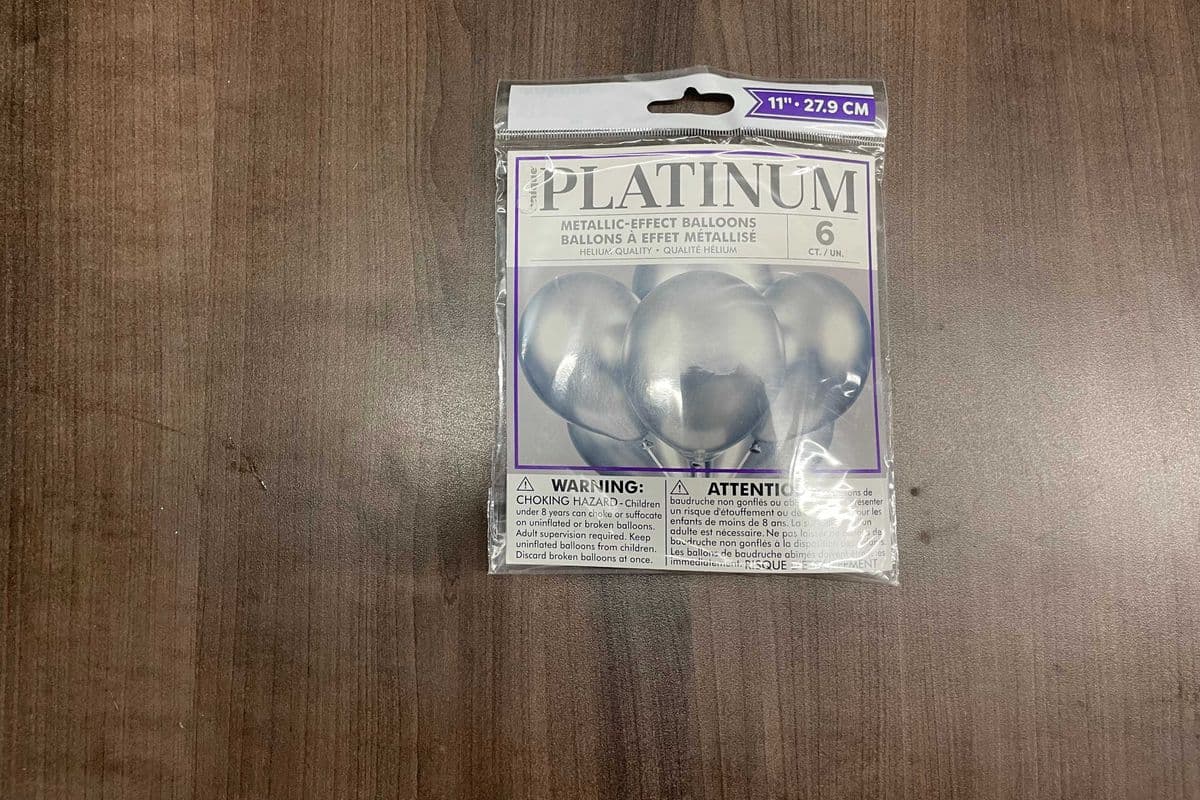 Balloons Latex Silver Platinum Quality 6pk (6 Pack)