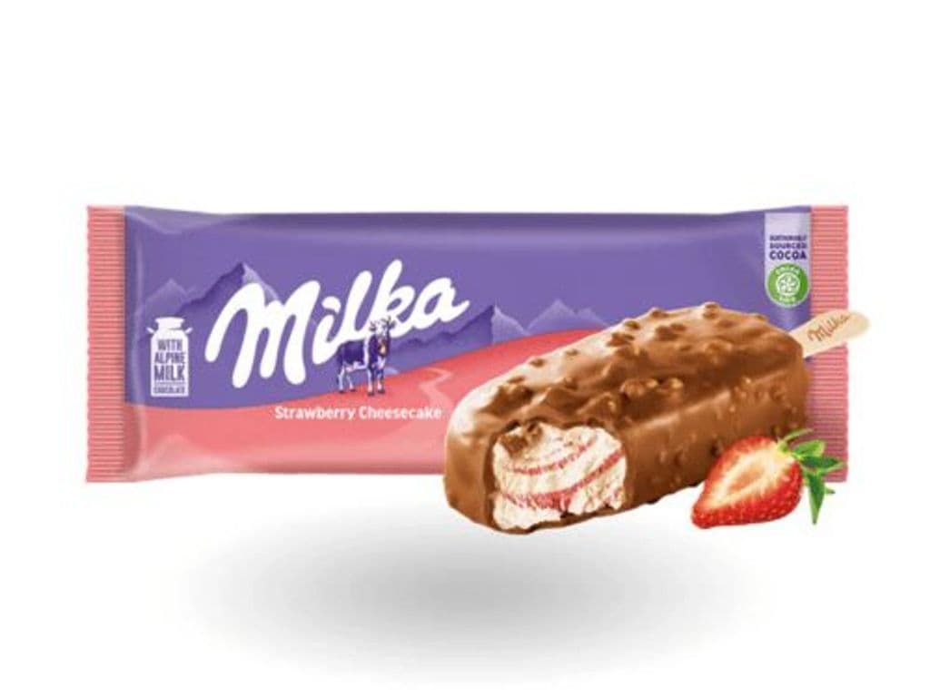 Milka UK Ice Cream - Strawberry Cheesecake