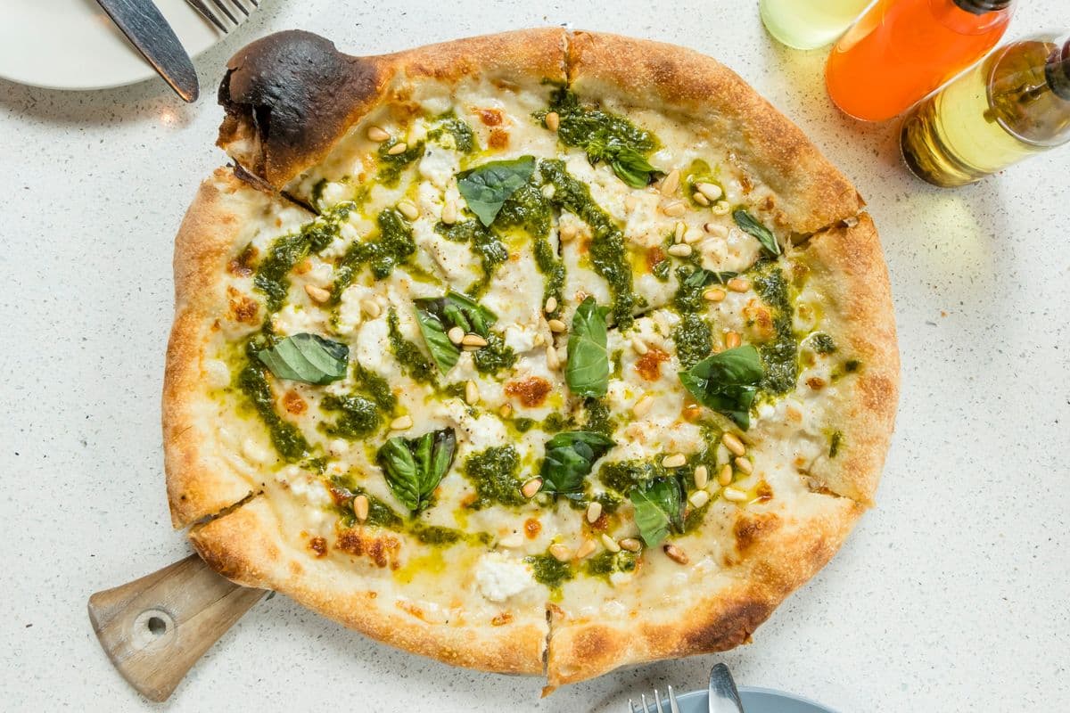 Prawn and Pesto Pizza