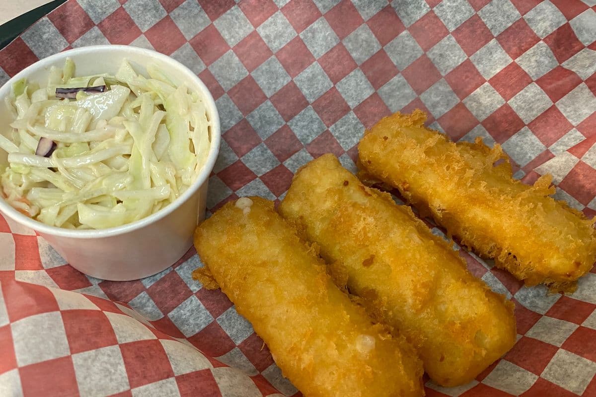 Deep-Fried Cheese with Coleslaw