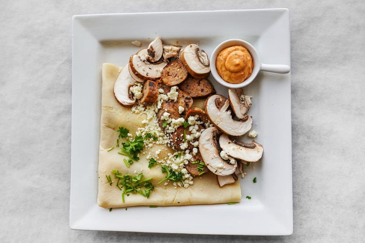 Grilled Sausage Crepe