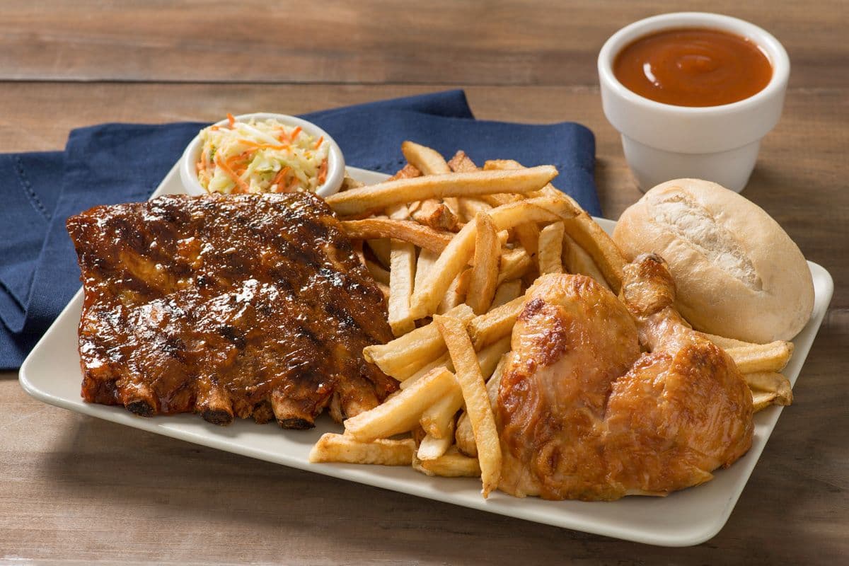 Quarter Chicken and 1/3 Rack BBQ Side Ribs