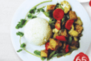 65. Stir-Fried Satay Vegetables on Steamed Rice