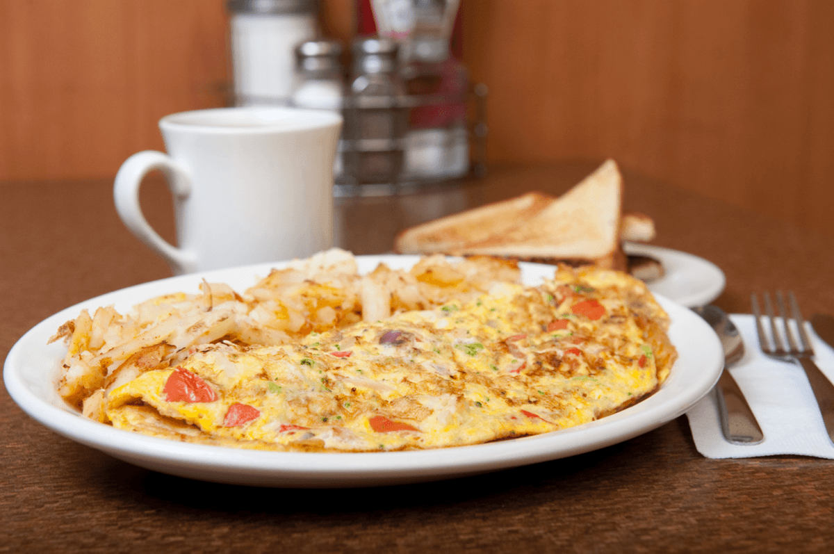 Big Veggie and Cheddar Omelette