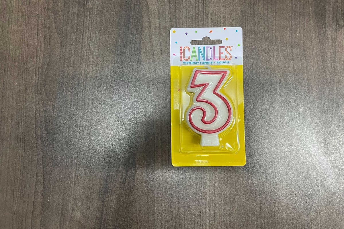 Deluxe Numeral Candle #3