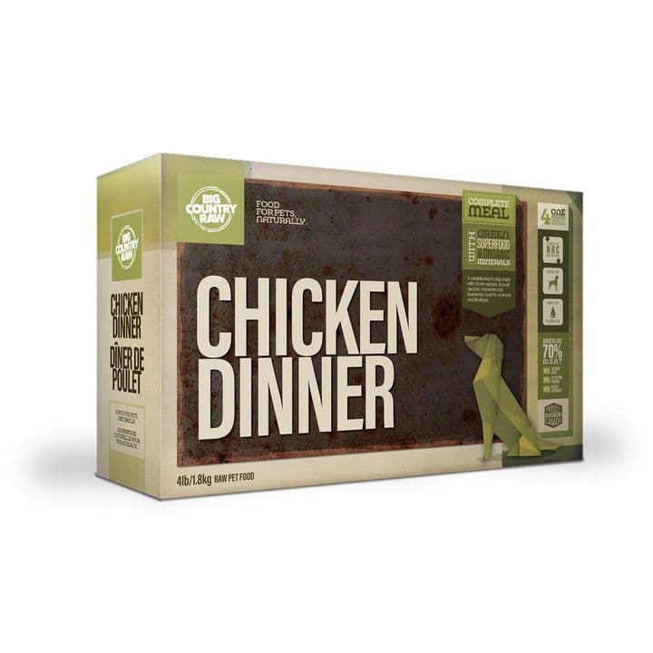 Big Country Raw Frozen Dog Food - Chicken Dinner Carton (4 lb)