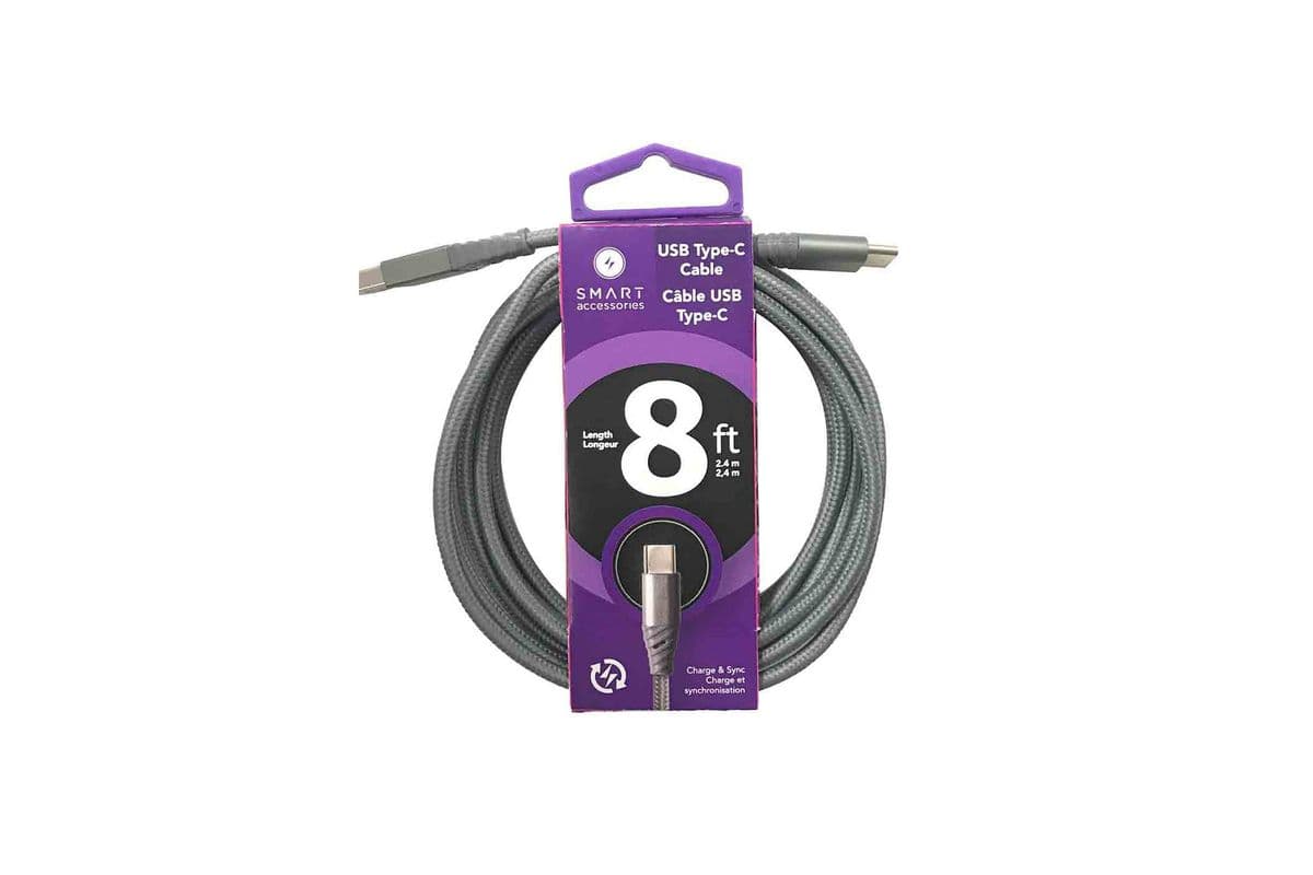 8FT Type C Charge and Sync Cable (Coiled)