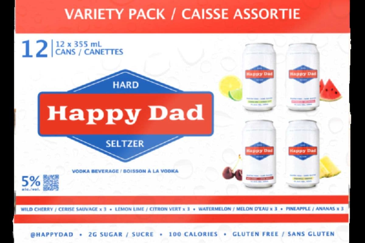 HAPPY DAD HARD SELTZER VARIETY PACK-12PC (1 x 12x355ML)