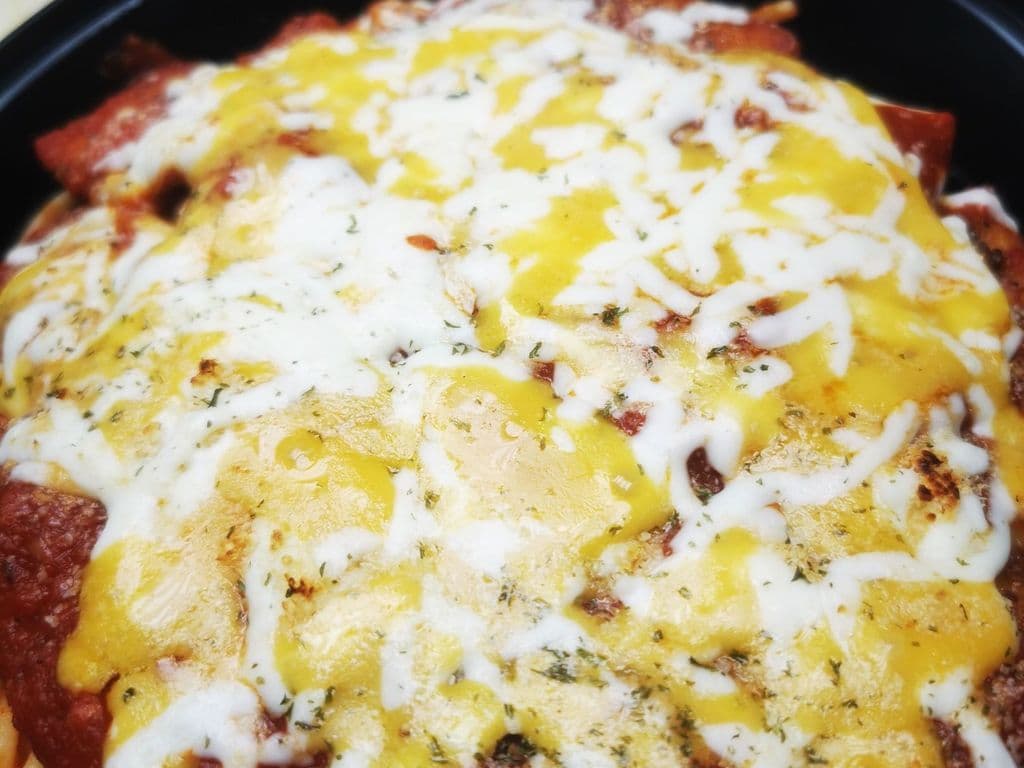 Chicken Parmesan with spaghetti