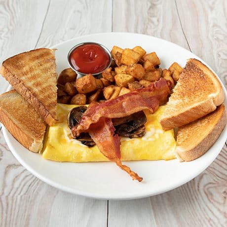 Mushroom, Bacon & Cheese Omelette