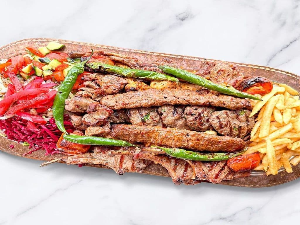 Sultan Ahmet Special Mix Grill Dinner for 5 (2Adana, 5 Kofte, 2Chicken Shish, 1Liver Shish, 5Wings, 5Chops, 1Doner)