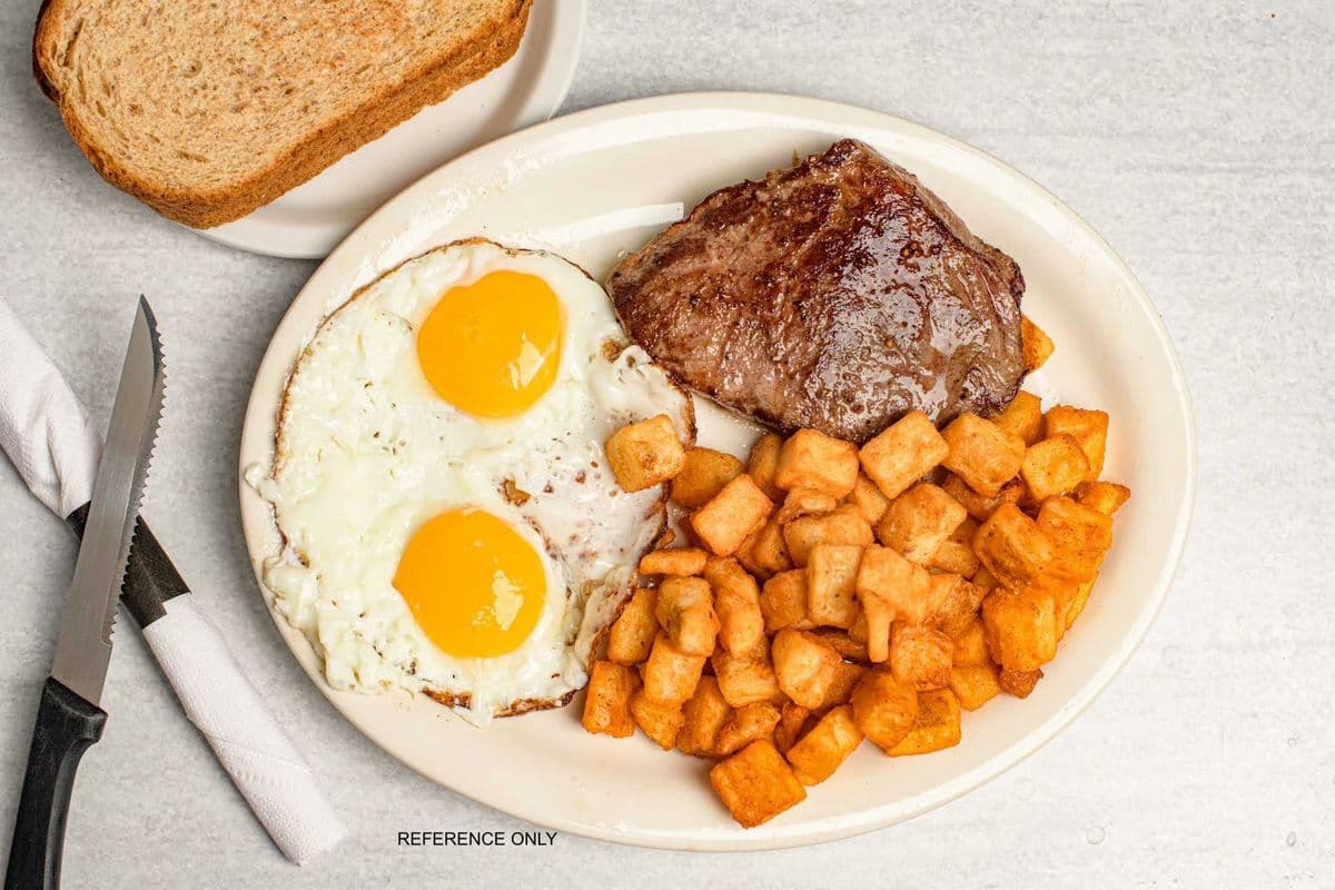 Two Eggs with New York Steak