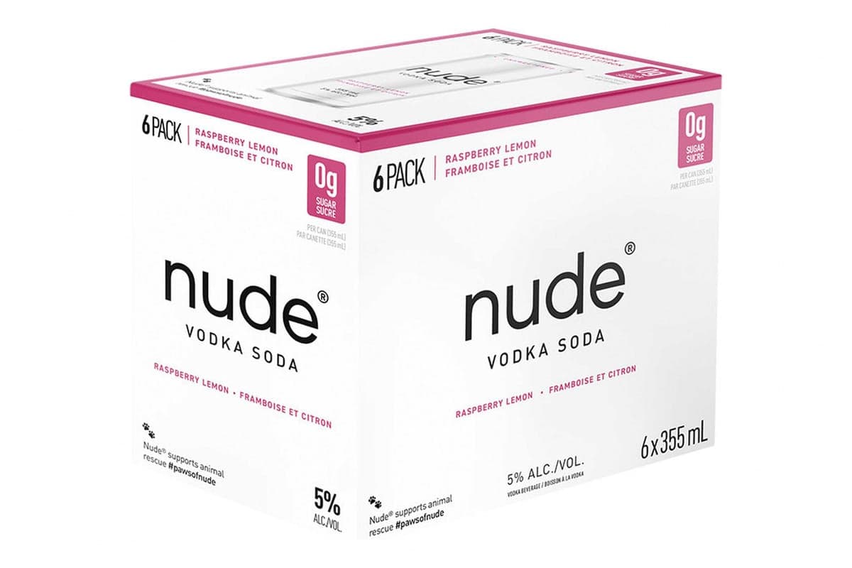 Nude Vodka Raspberry Lemon (6 Cans) (6 x 355 ml)