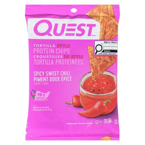 Quest Tortilla Protéinées Piment Douce Épicé 32g/ Quest Protein Chips Spicy Sweet Chili 32g