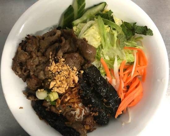 B17. Grilled Pork, and Grilled Beef Wrapped in Herb Leaves with Vermicelli