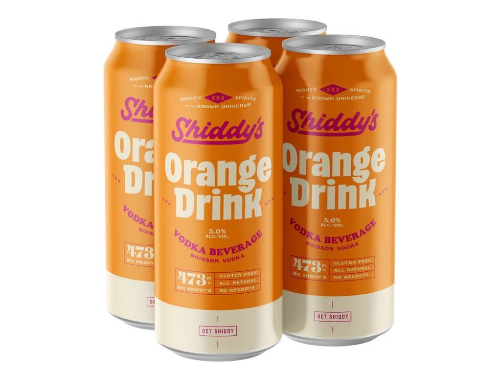 Orange Drink - Shiddys Sparkling Vodka Beverage - 4 x 473mL cans (5.0%ABV)