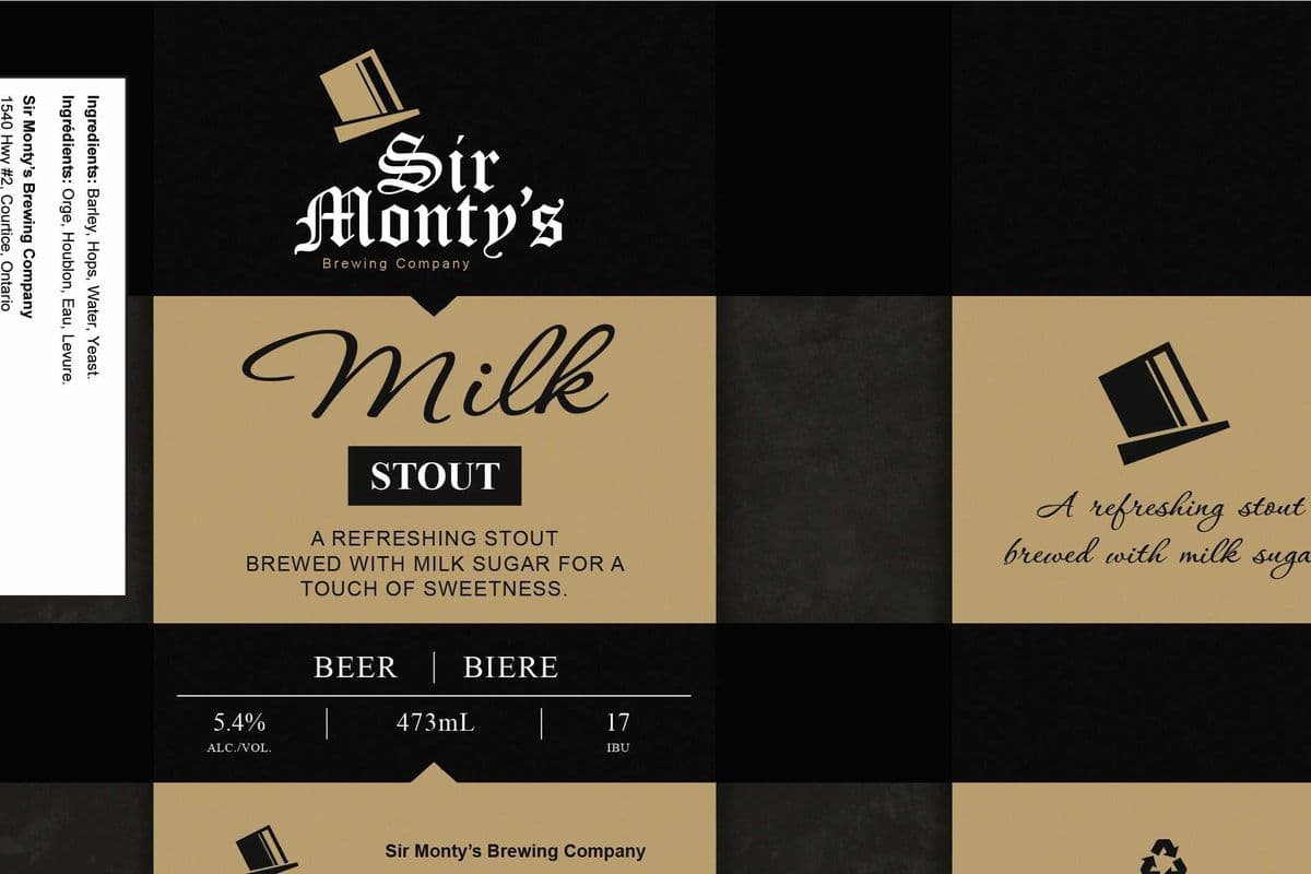 Sir Monty’s Milk Stout (1 x 473 ml Can)