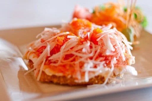 Sushi pizza aux crevettes / Shrimps sushi pizza