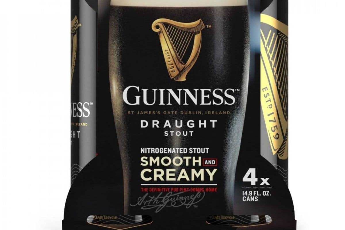 Guinness Draught Stout Beer (4 x 355 ml Cans)