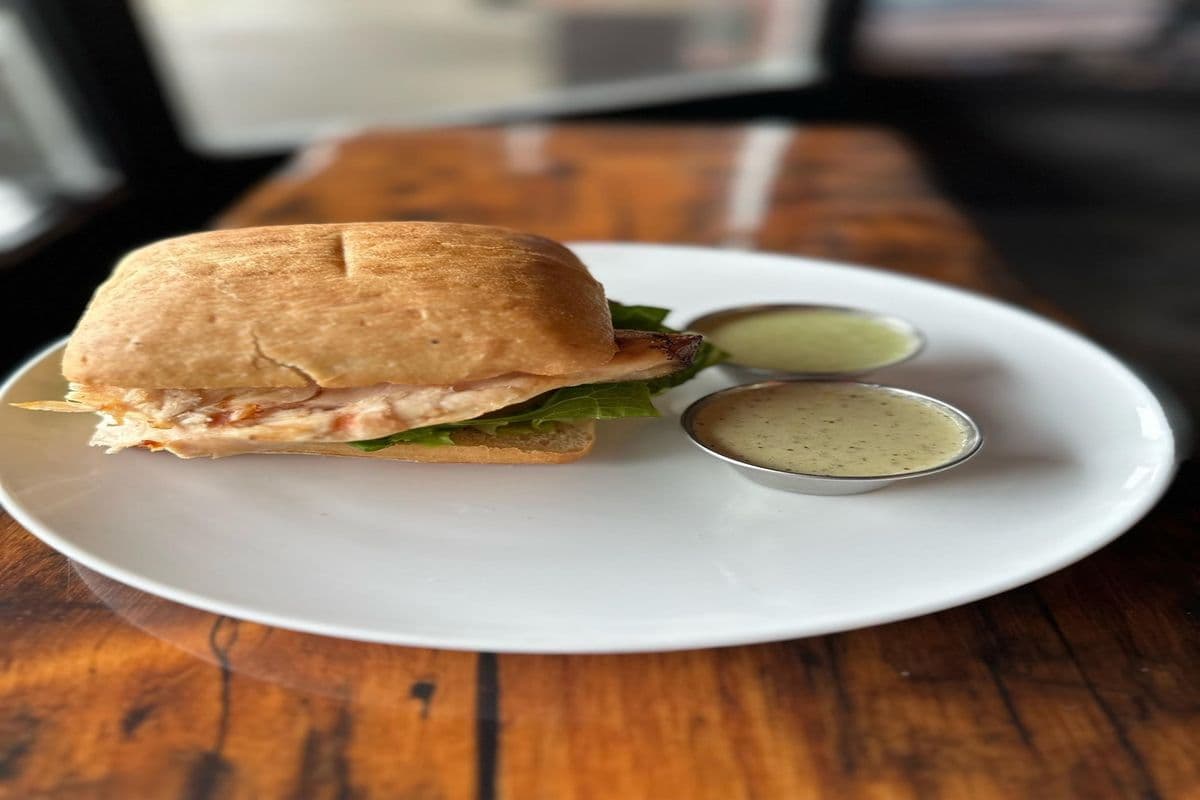 Chicos Chicken Breast Sandwich, Side, and a Drink