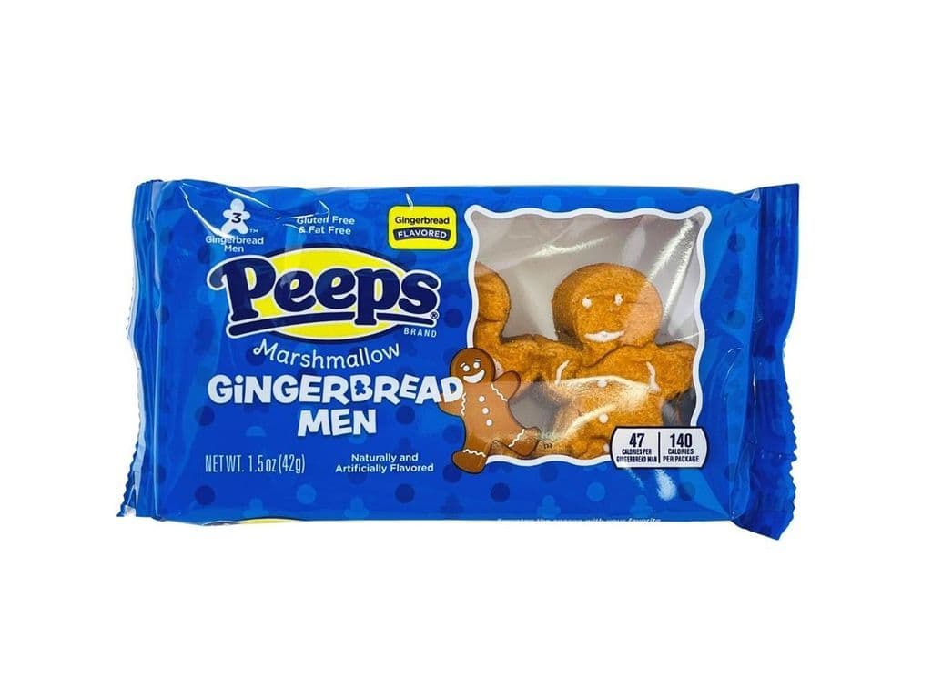 Peeps Gingerbread Men Marshmallows 3 Pack Squishy Candy 42g